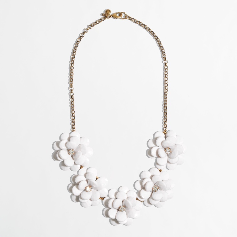 J. Crew Crystal Floral Burst Necklace